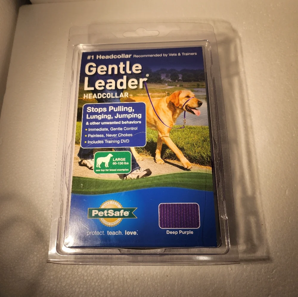 PetSafe Gentle Leader No-Pull Large Dog Headcollar Purple + DVD (60-130 lbs)